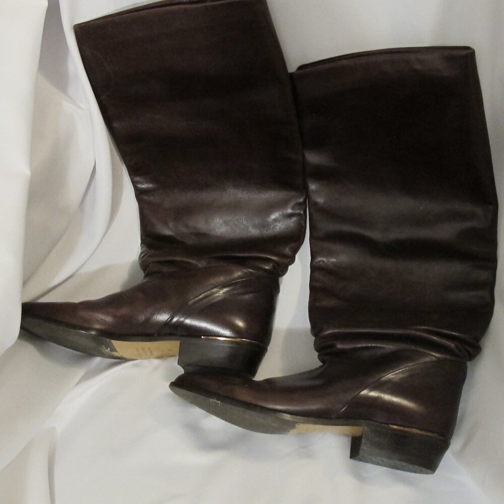Brown knee high Sudini boots in 9AA